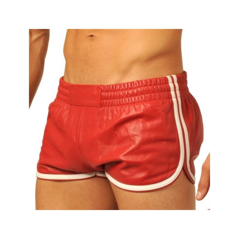MK Toys Short en cuir Fist Rouge-Blanc